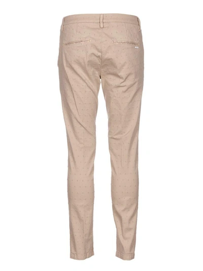 Shop Aglini Pattern Trousers In Beige