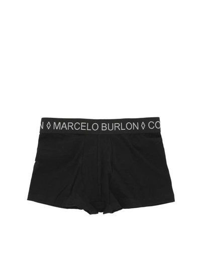 Shop Marcelo Burlon County Of Milan Black Cotton Boxer