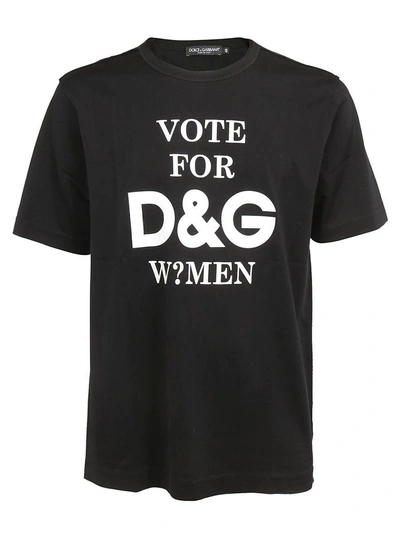 Shop Dolce & Gabbana Slogan Print T-shirt In Nero