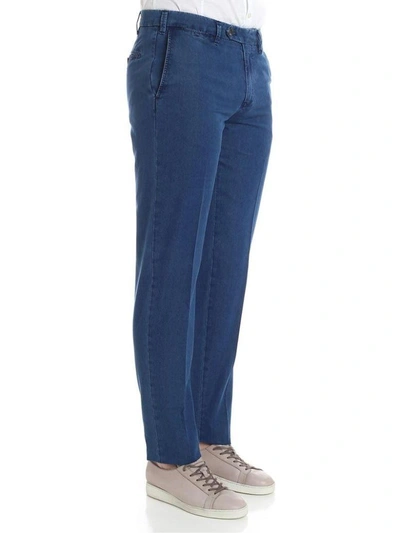 Shop Canali Cotton Jeans In Blue