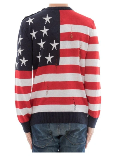 Shop Balmain Multicolor Line Sweatshirt