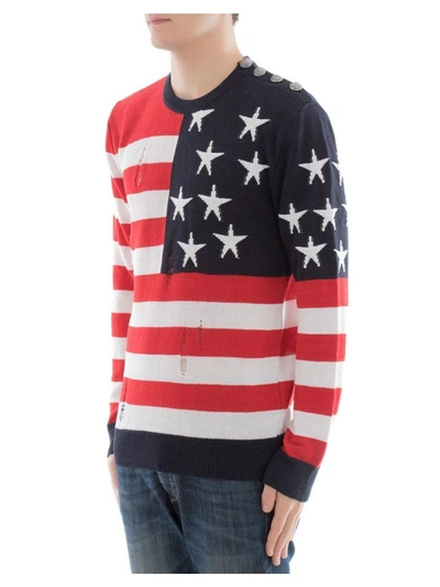 Shop Balmain Multicolor Line Sweatshirt