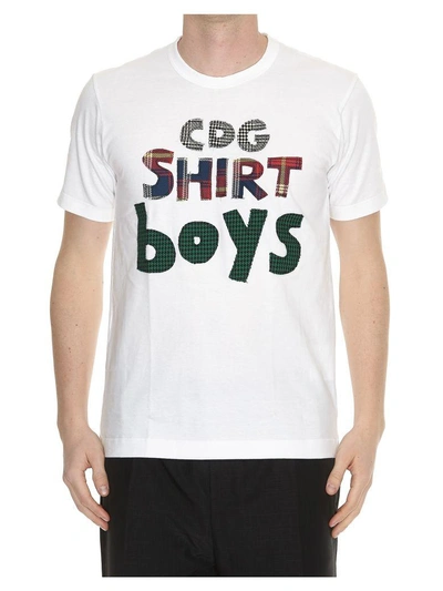 Shop Comme Des Garçons Shirt Patches T-shirt In White