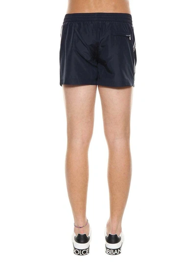 Shop Dolce & Gabbana Boxer Style Swim Shorts In Blu Scuro