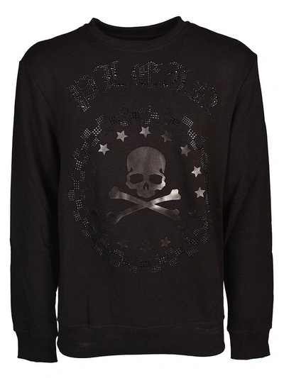Shop Philipp Plein Crystal Skull Sweatshirt In Nero