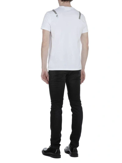 Shop Neil Barrett Cotton T-shirt In White/silver