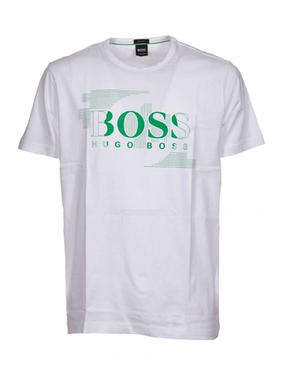 Shop Hugo Boss Logo Print T-shirt In White