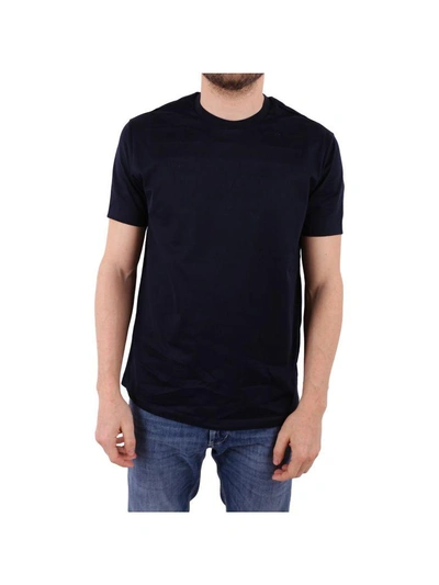 Shop Emporio Armani Cotton T-shirt In Dark Blue