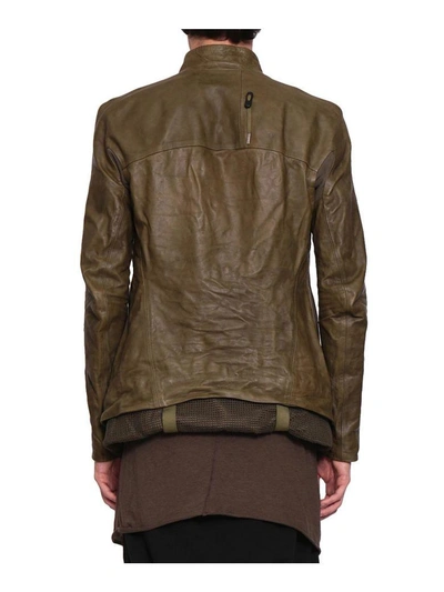 Shop Boris Bidjan Saberi Leather Jacket In Verde