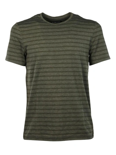 Shop Michael Kors Striped T-shirt In Fatigue