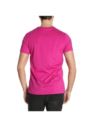 Shop Burberry T-shirt T-shirt Men  In Fuchsia