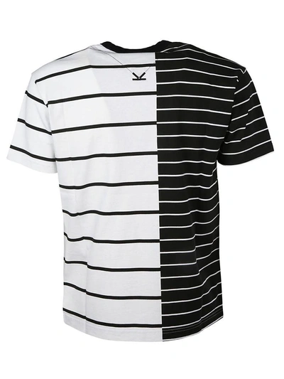 Shop Kenzo Striped Logo T-shirt In Blanc