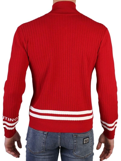 Shop Valentino Red Zipped Cardigan