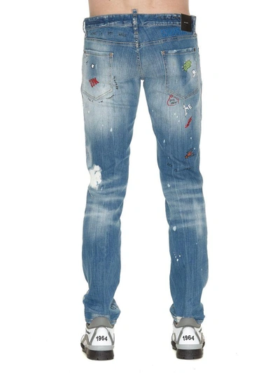 Shop Dsquared2 Slim Fit Jeans In Navy