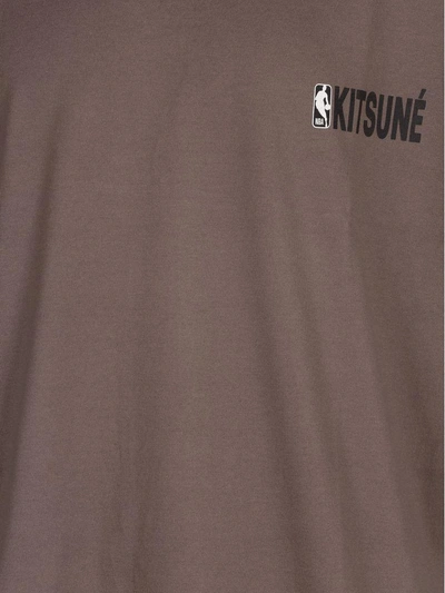 Shop Kitsuné Maison Kitsune Nba Tshirt In Grey