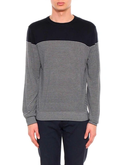 Shop Z Zegna Striped Sweater In Nero-b.co