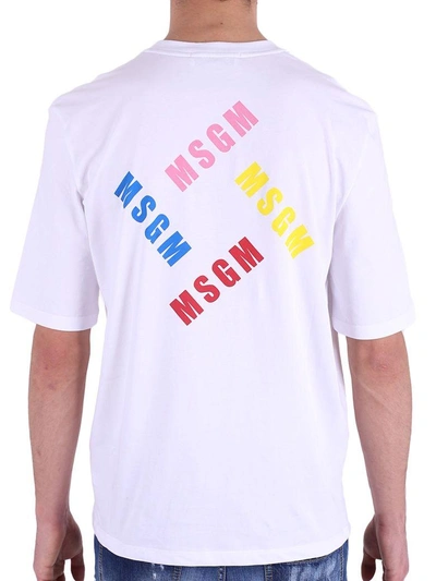 Shop Msgm White Branded T-shirt