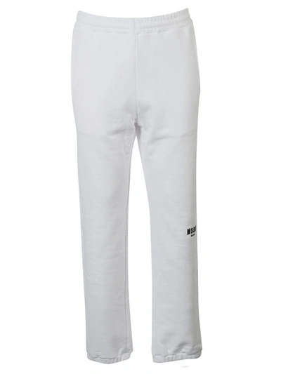 Shop Msgm Logo Trousers In White