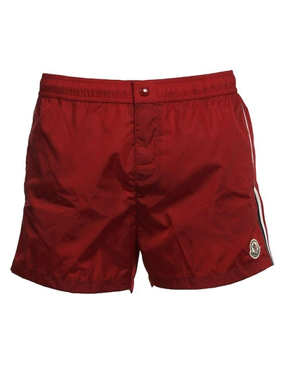 Shop Moncler Boxer Shorts In Rosso