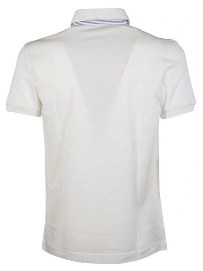 Shop Della Ciana Contrast Detail Polo Shirt In Bianco