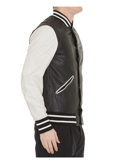 Shop Bully Varsity Jacket In White Black