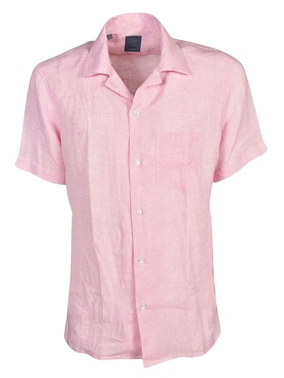 Shop Barba Napoli Barba Short Sleeve Shirt In Rosa