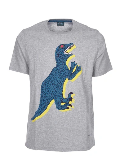 Shop Paul Smith Dinosaur Print T-shirt In Graphite