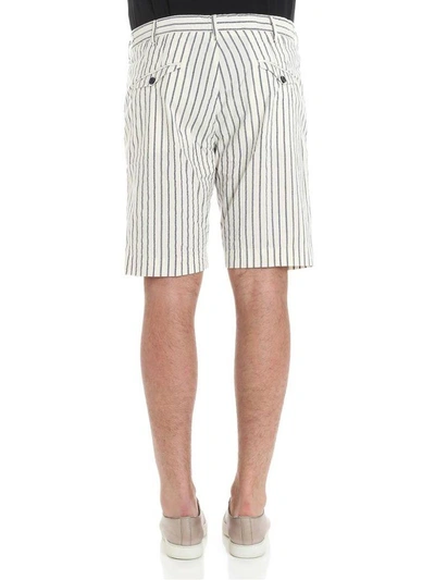 Shop Myths Pinstriped Shorts In White-grey