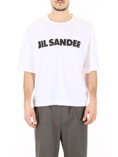 Shop Jil Sander Printed T-shirt In Whitebianco