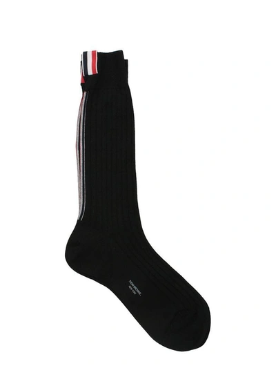 Shop Thom Browne Black Cotton Socks