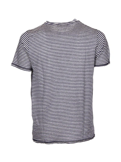 Shop Jeordies Striped Patter T-shirt In Blu