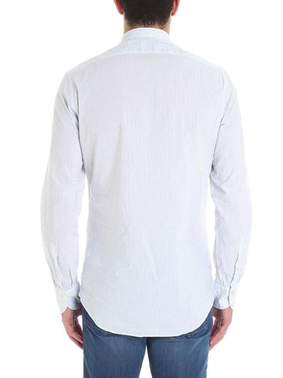 Shop Finamore Cotton Linen Shirt In White