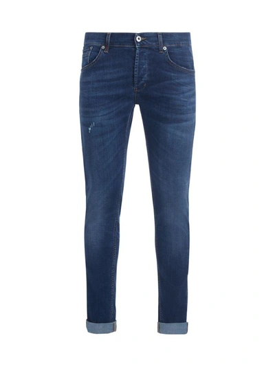 Shop Dondup Ritchie Medium Washed Bue Denim Jeans In Blu