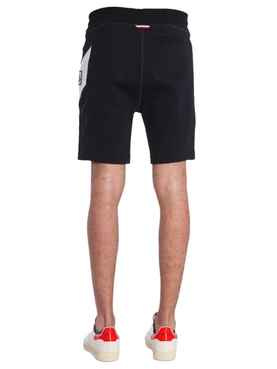 Shop Moncler Cotton Shorts In Blu