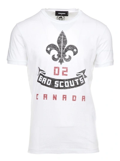 Shop Dsquared2 2 Bro Scouts Crest Print T-shirt In 100