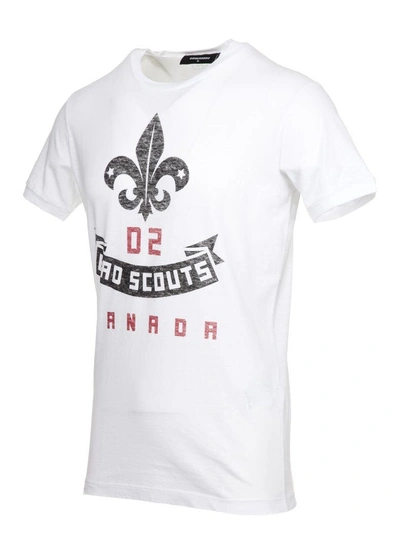 Shop Dsquared2 2 Bro Scouts Crest Print T-shirt In 100