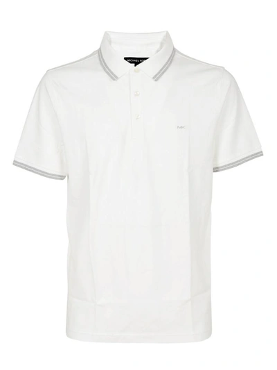 Shop Michael Michael Kors Michael Kors Stripe Detail Polo Shirt In White