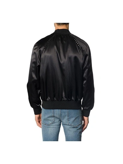 Shop Valentino Souvenir Rockstud Untitled Bomber Jacket In Black