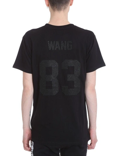 Shop Les Artists Wang Black Cotton T-shirt