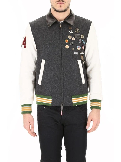 Shop Dsquared2 Jacket With Pins In Mix Colours