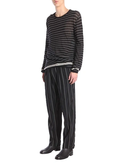 Shop Haider Ackermann Striped Sweater In Nero