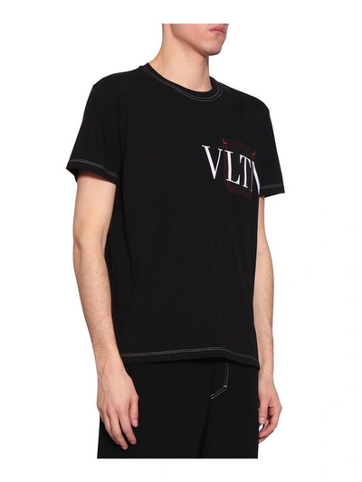 Shop Valentino Vltn Cotton T-shirt In Nero