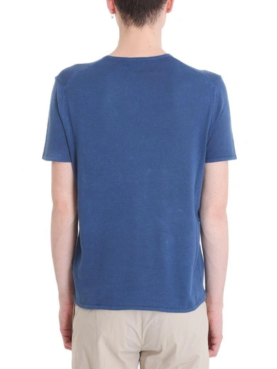 Shop Z Zegna Blue Wool T-shirt