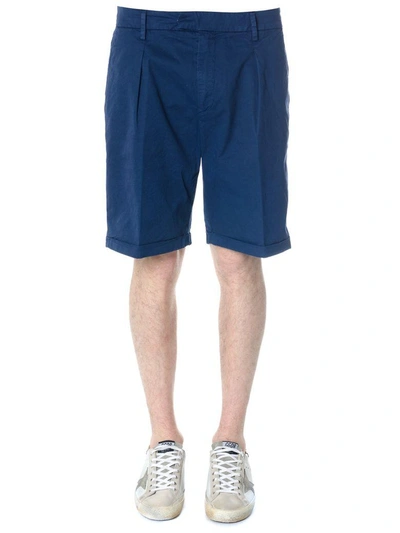 Shop Dondup Blu Classic Shorts In Cotton In Blu Navy