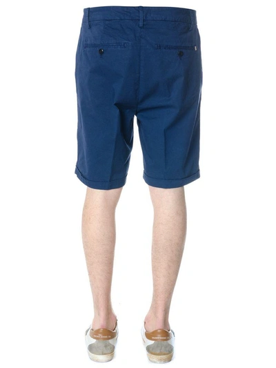 Shop Dondup Blu Classic Shorts In Cotton In Blu Navy