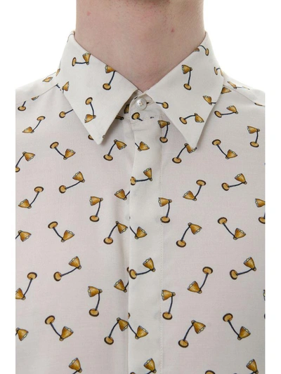 Shop Fendi Chalk Color Shirt With All Ove Lamp Print