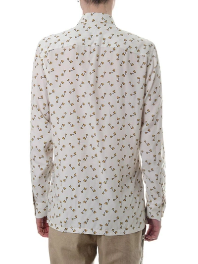Shop Fendi Chalk Color Shirt With All Ove Lamp Print