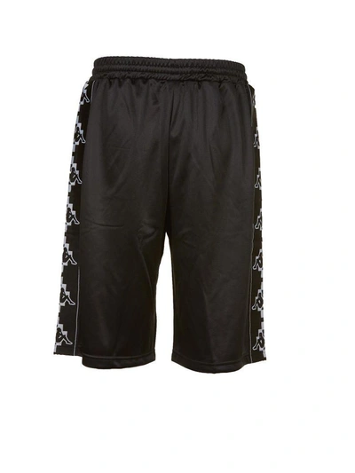 Shop Marcelo Burlon County Of Milan Kappa Tape Shorts In Black