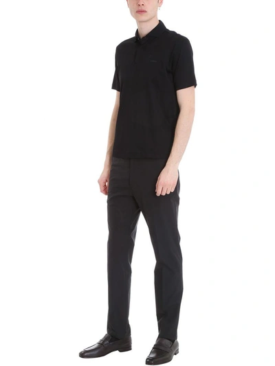 Shop Z Zegna Black Cotton Polo