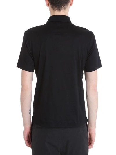 Shop Z Zegna Black Cotton Polo